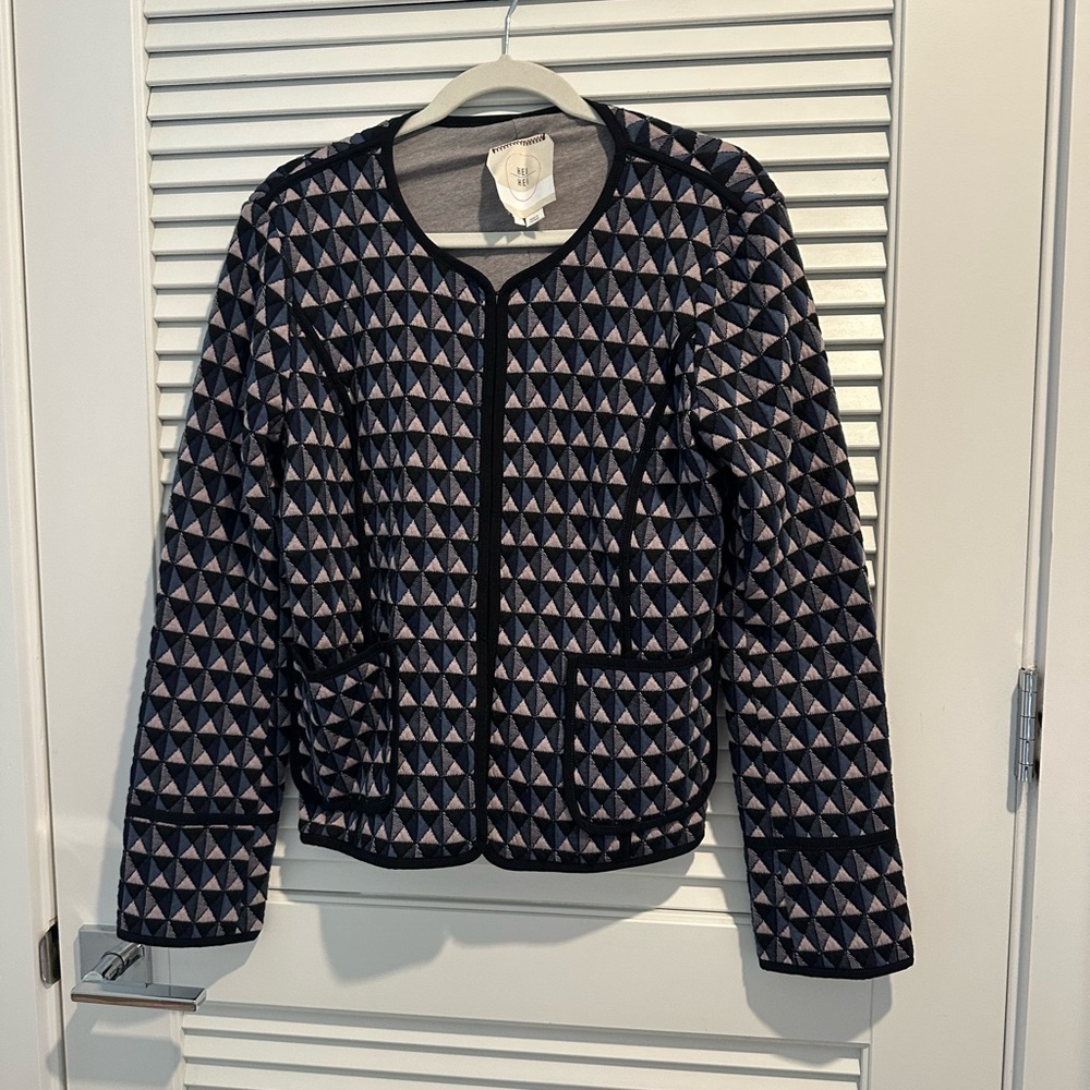 Geometric Patterned Bomber Jacket - image 1